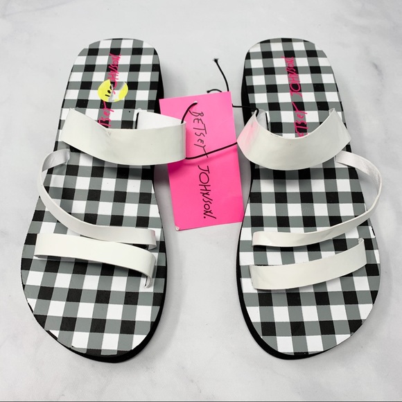 Betsey Johnson Shoes - NWT Betsey Johnson White and Black Gingham Sandals